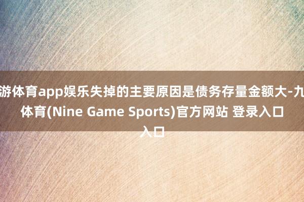 九游体育app娱乐失掉的主要原因是债务存量金额大-九游体育(Nine Game Sports)官方网站 登录入口