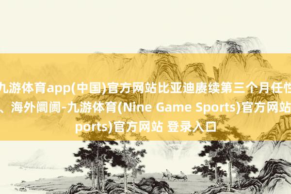 九游体育app(中国)官方网站比亚迪赓续第三个月任性促销国内、海外阛阓-九游体育(Nine Game Sports)官方网站 登录入口